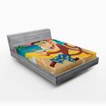 thumbnail image 1 of Ambesonne Monkey Fitted Sheet, Hipster Holiday, Full Size, Multicolor, 1 of 3