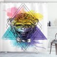 thumbnail image 1 of Ambesonne Monkey Shower Curtain, Funny Geometric, 69"Wx84"L, Multicolor, 1 of 5