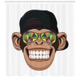 thumbnail image 1 of Ambesonne Monkey Shower Curtain, Funny Hipster Animal, 69"Wx84"L, Multicolor, 1 of 3