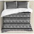 thumbnail image 1 of Ambesonne Monochrome Duvet Cover Sets, Zİgzags Native Details, 2-King, Charcoal Grey and White, 1 of 6