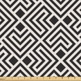 thumbnail image 1 of Ambesonne Monochrome Fabric by the Yard Upholstery, Retro Lattice Pattern, 2 Yards, Black White, 1 of 1