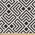 thumbnail image 1 of Ambesonne Monochrome Fabric by the Yard Upholstery, Retro Lattice Pattern, 3 Yards, Black White, 1 of 5