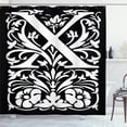 thumbnail image 1 of Ambesonne Monogram Shower Curtain, Monochrome X Letter Art, 69"Wx70"L, Dark Brown and White, 1 of 4