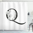 thumbnail image 1 of Ambesonne Monogram Shower Curtain, Vintage Letter Q Flowers, 69"Wx75"L, Charcoal Grey and White, 1 of 4