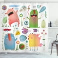 thumbnail image 1 of Ambesonne Monster Shower Curtain, Alien Creatures, 69"Wx84"L, Multicolor, 1 of 3