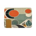 thumbnail image 1 of Ambesonne Monstera Bath Mat, Abstract Boho Mid Century, 30.2" x 20", Burnt Orange Pale Khaki, 1 of 3