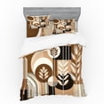 thumbnail image 1 of Ambesonne Monstera Bedding Set 4 Pcs, Boho Arrange Mid Century, Queen, Dark Cocoa Pale Brown, 1 of 2