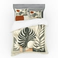 thumbnail image 1 of Ambesonne Monstera Bedding Set 4 Pcs, Neutral Mid Century Boho, Queen, Cinnamon Pale Sage Green, 1 of 2