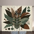 thumbnail image 1 of Ambesonne Monstera Curtains 2 Panel Set, Boho Abstract Tropical Art, 108" x 90", Evergreen Sage Green Fawn, 1 of 3