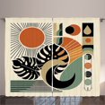 thumbnail image 1 of Ambesonne Monstera Curtains 2 Panel Set, Boho Mid Century Sun Leaf, 108" x 90", Cinnamon Black Beige, 1 of 3
