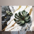 thumbnail image 1 of Ambesonne Monstera Curtains 2 Panel Set, Marble Mid Century Boho, 108" x 90", Dimgray Hunter Green, 1 of 3