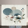 thumbnail image 1 of Ambesonne Monstera Curtains 2 Panel Set, Minimalistic Floral Print, 108" x 108", Blue Grey and Blush, 1 of 3
