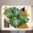 thumbnail image 1 of Ambesonne Monstera Curtains 2 Panel Set, Nature Scandinavian Boho, 108" x 63", Fern Green and Pale Coffee, 1 of 3