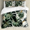 thumbnail image 1 of Ambesonne Monstera Duvet Cover Set, Abstract Mid Century Boho, Calking, Dark Green Dimgray, 1 of 6