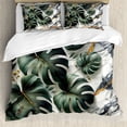 thumbnail image 1 of Ambesonne Monstera Duvet Cover Set, Abstract Mid Century Boho, King, Dark Green Dimgray, 1 of 6