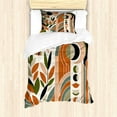 thumbnail image 1 of Ambesonne Monstera Duvet Cover Set, Abstract Mid Century Boho, Twin, Beige Green and Burnt Orange, 1 of 3