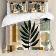 thumbnail image 1 of Ambesonne Monstera Duvet Cover Set, Nature Mid Century Boho, Calking, Beige Evergreen Sepia, 1 of 6