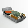 thumbnail image 1 of Ambesonne Monstera Fitted Sheet, Abstract Boho Mid Century, Twin Size, Burnt Orange Pale Khaki, 1 of 3