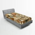 thumbnail image 1 of Ambesonne Monstera Fitted Sheet, Boho Scandinavian Style, TwinXL Size, Cocoa Sepia and Reseda Green, 1 of 3