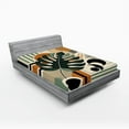 thumbnail image 1 of Ambesonne Monstera Fitted Sheet, Mid Century Boho Abstract, King Size, Evergreen Sepia Dusk, 1 of 3