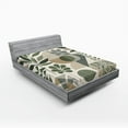 thumbnail image 1 of Ambesonne Monstera Fitted Sheet, Minimalist Floral Romance, King Size, Pale Reseda Green Sepia, 1 of 3