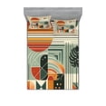 thumbnail image 1 of Ambesonne Monstera Fitted Sheet & Pillow Sham Set, Mid Century Boho Abstract, Full, Cinnamon Pale Sage Green, 1 of 2