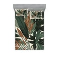 thumbnail image 1 of Ambesonne Monstera Fitted Sheet & Pillow Sham Set, Tropical Abstract Boho Art, King, Sage Green Fawn Evergreen, 1 of 2