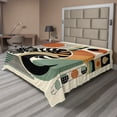 thumbnail image 1 of Ambesonne Monstera Flat Sheet, Boho Mid Century Sun Leaf, King Size, Cinnamon Black Beige, 1 of 1