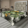 thumbnail image 1 of Ambesonne Monstera Flat Sheet, Leaves Triangles Mystery, King Size, Camel Grey and Fern Green, 1 of 1