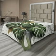 thumbnail image 1 of Ambesonne Monstera Flat Sheet, Marble Boho Mid Century, King Size, Pale Grey Fern Green, 1 of 1