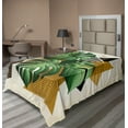 thumbnail image 1 of Ambesonne Monstera Flat Sheet, Nature Scandinavian Boho, Twin Size, Fern Green and Pale Coffee, 1 of 1