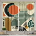 thumbnail image 1 of Ambesonne Monstera Kitchen Curtains, Abstract Boho Mid Century, 55"x39", Burnt Orange Pale Khaki, 1 of 3