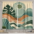 thumbnail image 1 of Ambesonne Monstera Kitchen Curtains, Abstract Landscape Boho, 55"x45", Evergreen Pale Seafoam, 1 of 3