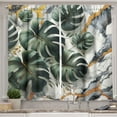 thumbnail image 1 of Ambesonne Monstera Kitchen Curtains, Abstract Mid Century Boho, 55"x30", Dark Green Dimgray, 1 of 3