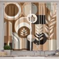 thumbnail image 1 of Ambesonne Monstera Kitchen Curtains, Boho Arrange Mid Century, 55"x36", Dark Cocoa Pale Brown, 1 of 3