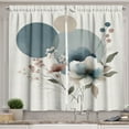 thumbnail image 1 of Ambesonne Monstera Kitchen Curtains, Minimalistic Floral Print, 55"x36", Blue Grey and Blush, 1 of 3