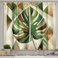thumbnail image 1 of Ambesonne Monstera Kitchen Curtains, Nature Boho Scandinavian, 55"x36", Fern Green Sepia and Cocoa, 1 of 3