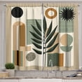 thumbnail image 1 of Ambesonne Monstera Kitchen Curtains, Nature Mid Century Boho, 55"x39", Beige Evergreen Sepia, 1 of 3