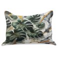 thumbnail image 1 of Ambesonne Monstera Knitted Quilt Pillowcover, Abstract Mid Century Boho, 36"x20", Dark Green Dimgray, 1 of 2