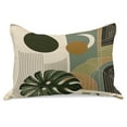 thumbnail image 1 of Ambesonne Monstera Knitted Quilt Pillowcover, Boho Abstract Mid Century, 30"x20", Beige Evergreen and Sepia, 1 of 2