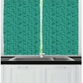 thumbnail image 1 of Ambesonne Monstera Leaf Kitchen Curtains, Hipster Jungle Art, 55"x45", Dark Seafoam Dark Teal, 1 of 1