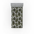 thumbnail image 1 of Ambesonne Monstera Leaves Fitted Sheet, Abstract Palm Leaf, Twin Size, Peacock Green Dark Green, 1 of 5
