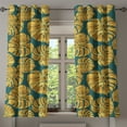 thumbnail image 1 of Ambesonne Monstera Leaves Grommet Curtain, Art Tropical Leafy, 50"x60", Teal Pale Earth Yellow, 1 of 1