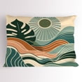 thumbnail image 1 of Ambesonne Monstera Pillow Sham, Abstract Landscape Boho, 26" X 20", Evergreen Pale Seafoam, 1 of 2
