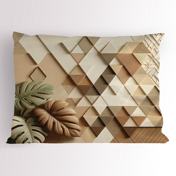 Ambesonne Monstera Pillow Sham, Scandinavian Boho Style, 26" X 20", Pale Reseda Green Cocoa