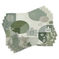 thumbnail image 1 of Ambesonne Monstera Place Mats Set of 4, Boho Love Mid Century Art, Standard Size, Reseda Green Taupe, 1 of 5