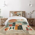 thumbnail image 1 of Ambesonne Monstera Quilted Bedspread Set 2 Pcs, Mid Century Boho Abstract, Twin Size, Cinnamon Pale Sage Green, 1 of 5