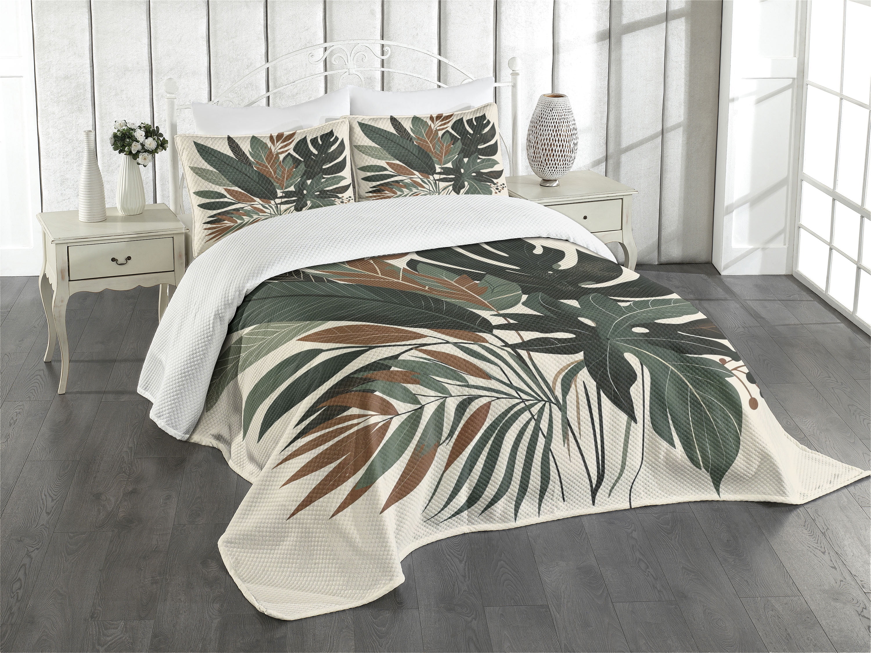 Tropical Abstract Boho Art Queen Microfiber Bedspread Set