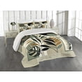 thumbnail image 1 of Ambesonne Monstera Quilted Coverlet 3 Pcs, Abstract Boho Leaves Art, King Size, Dark Sepia Pale Brown, 1 of 4