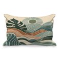 thumbnail image 1 of Ambesonne Monstera Quilted Pillowcover, Abstract Landscape Boho, 30" x 20", Evergreen Pale Seafoam, 1 of 2